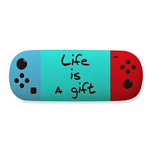 Étui de rangement pour lunettes avec citation inspirante Life Is a Gift boîtier rigide noir