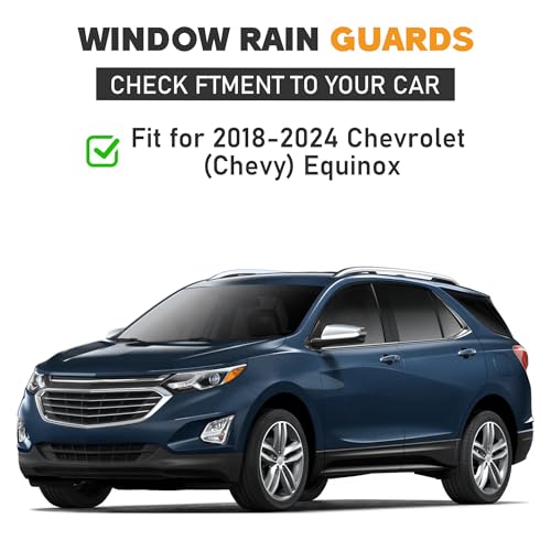 Image of Shatterproof Taped-On Window Deflectors for Chevrolet (Chevy) Equinox 2018-2024, Rain Guards, Window Visors for Cars, Vent Deflector, 4pcs