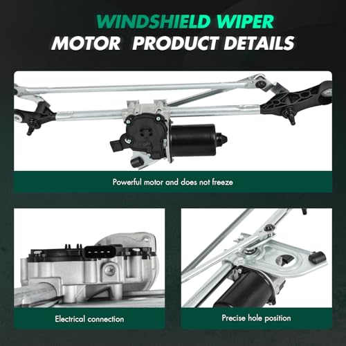 Image of SCITOO Windshield Wiper Motor Compatible for BMW for 430i | Direct fit for 2017-2021 For BMW For 430i|Replaces OE 61617260488|4 Pins|Fit for Front Wiper Motor With Linkage Assy