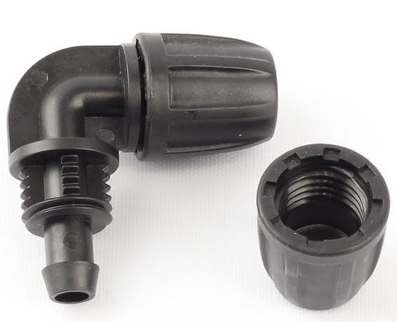 50 Uds. De manguera de jardín de 8/11mm, bloqueo de rosca de codo igual, codo de manguera de 90 grados, conector rápido, sistema de riego de plantas, accesorios de tubería blanda