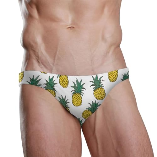Pineapple Tropical Men's Swimwear Sexy Bikini Solid Siwmming Briefs 208513772