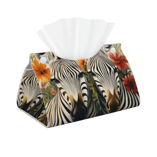 Funda larga para caja de pañuelos, diseño de flores, cebra, animales, caja de pañuelos, para baño, salones, oficina, dormitorio