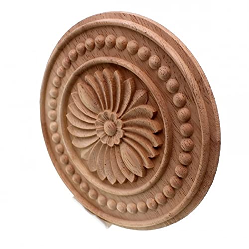 Round Onlay Applique Wooden Wood Carving Decal Furniture Wall Corner Decor For Cabinets Windows Mirrors 20Cm 10Pc #TOP16