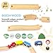 MUYUTOY Wooden Train Track 30Pcs, Wood Train Tracks Expansion Accessories Expansion Pack fits Melissa and Doug, Brio, Thomas, Montessori Toys, Birthday Gift for Boys Girls Toddler Kids