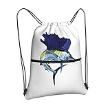 YUMEBLTD Blue Sailfish Drawstring Bags Sports Gym Bag Rucksack Travel Bag for Men Women, siehe abbildung, One size
