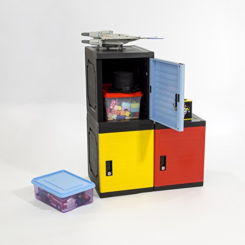 Jink Locker, Lockable Storage Cabinet 19" With Keys | Great For Kids, Home, School, Office Or Outdoor | Toy Box, Footlocker, Bedside Dresser/Nightstand, Sports Or Gym (Blue) #TOP4