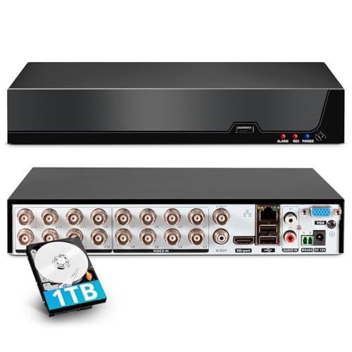 16 Channel DVR for Security Camera with 1TB Hard...