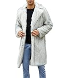 Matériau : ce manteau pour homme est fabriqué en fausse fourrure, le tissu est doux, confortable et chaud, et l'intérieur est fabriqué en fibre de polyester, douce et lisse, apportant une expérience de port confortable