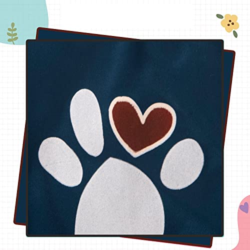 Image of Lulala Printed Pet Shirt Summer Pet T Shirt Cool Puppy Dog T-Shirts Soft Breathable Dog Sweatshirt for Small Medium Dogs Cats (Heart Love Paw Pattern (Blue, 10 INCH)