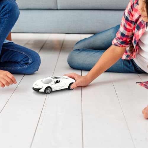 Image of ADITI TOYS Die Cast Car for Kids Alloy Metal Pull Back Car Toy Car Toy Vehicle with Openable Doors & LED Lights Car for Kids Collectible Toy Vehicle Gift for Kids Boys Girls BIS Approved (White)