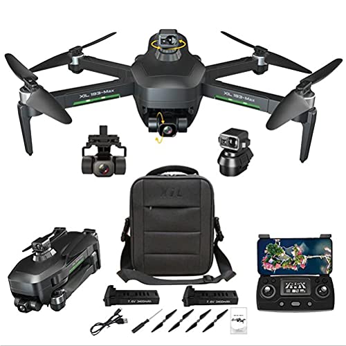 Drones GPS con Cámara 4K HD para Adultos, Drone Quadcopter UAV 5G WiFi FPV, GPS Drone con Cardán De 3 Ejes, RC Drone Evitación Automática De Obstáculos De 360 ​​°, con 2 Baterías 50X Zoom Experiencia