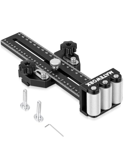 MATEWORK Thin Rip Jig Table Saw Jig Guide 3 Rollers Anti-Kickback for Repetitive Narrow Strip Cuts Fits 3/4 T/U & 3/8 T-Slot Woodworking Tools Table Saw Accessories for Band Saw Router Table