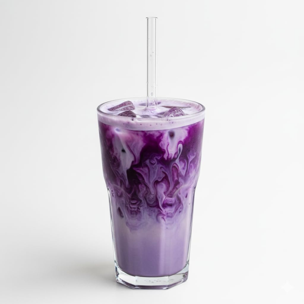 UBE POWDER SHOP – Certyfikowany proszek Ube Premium 100% naturalny – Fioletowy batat z Filipin – Superfood wegański | Do kawy latte, deserów, lodów, wypieków i napojów – Saszetka 100 g