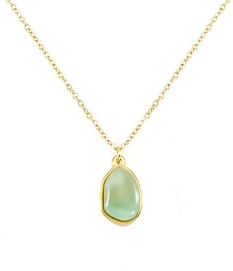 women necklace, 18K gold stainless steel irregular natural stone pendant collarbone chain designed specifically for fashionable women, suitable for various holiday jewelry gifts