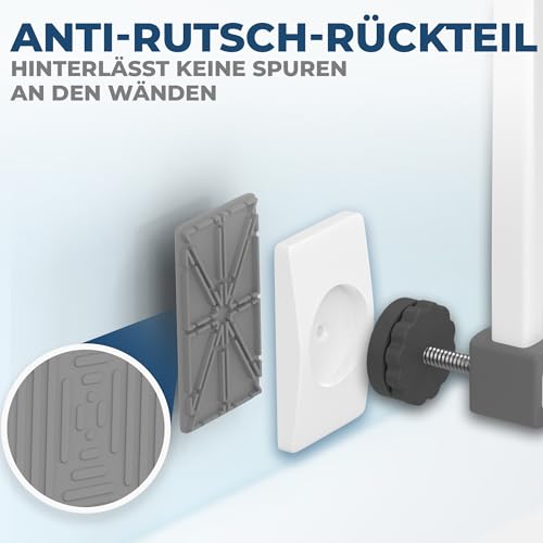 Hoffenbach 4X Wandschutz Pads für Treppengitter & Türschutzgitter – Rechteckige Schutzpads für Baby Klemmgitter – Wand- & Türschutz ohne Bohren – Für Türgitter und Treppenschutzgitter