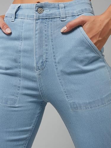 Image of Dolce Crudo Boot Cut High Rise Cropped Jeans for Women