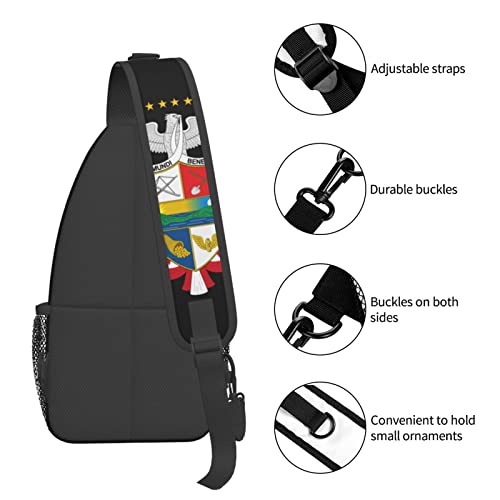 Mochila cruzada unisex negra estilo bandolera miniatura 6