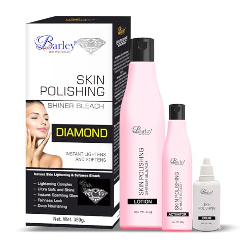 Image of Barley Diamond Skin Polishing Shiner Bleach 350g | Instant Lightening & Softness | Salon Professional Facial Bleach for Glow & Smooth Skin (PACK OF 1)
