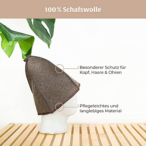 Cappello da sauna - colore marrone - per una