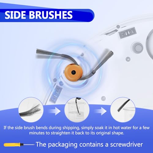 Image of 27 Pcs Qrevo Curv 2 Replacement Accessories Compatible with Qrevo Curv 2 Flow Robot Vacuum, 1 Set Mainbrush, 1 Roller Mop, 6 Scent Tablets, 4 HEPA Filters, 6 Dust Bags, 6 Side Brushes