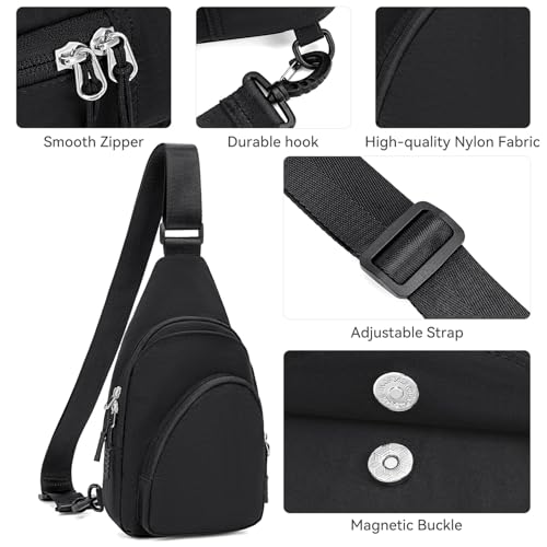 Peacocktion Small Sling Bag for Women Nylon Lightweight Crossbody Sling for Travel Casual Daily Backpck Men4