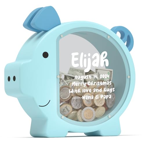Summidate Wooden Piggy Bank for Boys Girls Kids Toddler Adults