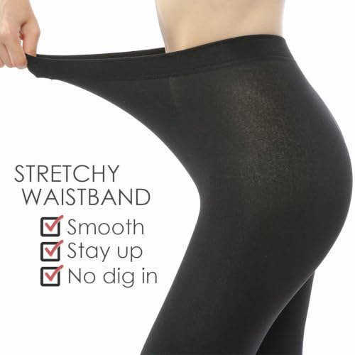 Image of G&Y 2 Pairs Fleece Lined Tights for Women - 100D Opaque Warm Winter Pantyhose