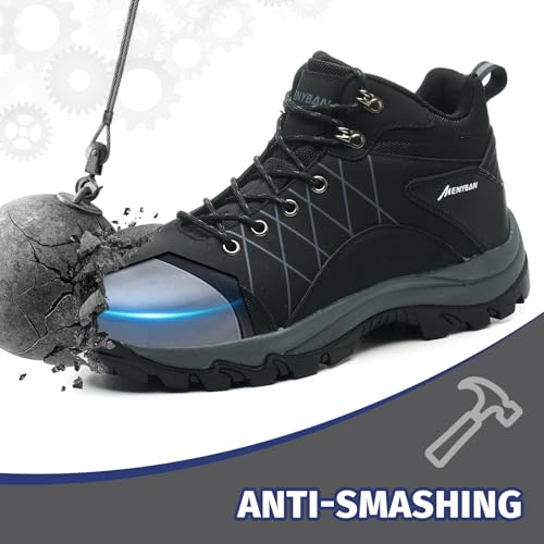 Steel Toe Boots for Men Waterproof Wide Width Slip Resistant Safety Toe Sneakers Puncture Proof Durable Construction Work Shoes for Outdoor Industrial Use3