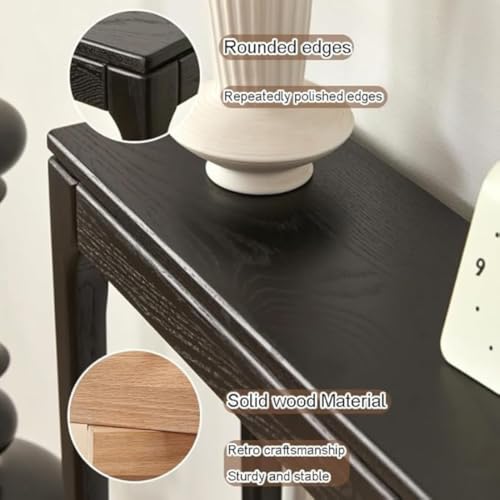 Image of Wooden Console Table Narrow Entryway Table Thin Console Table Solid Wood Sofa Tables for Living Room Hallway Foyer, Wooden Hallway Console Table with Drawers (60 * 20 * 85Cm)