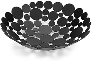 Sumnacon Countertop Fruit Holder Basket Metal Fruit Storage Bowl Kitchen & Dinning Table Fruit Display Basket Bowl Bread Vegetable Storage Stand Holder, Black