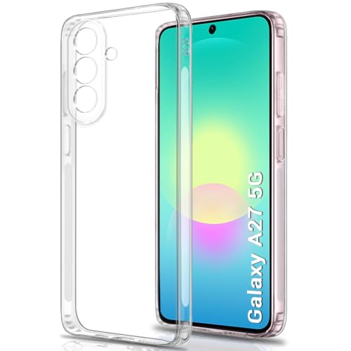 Image of TheGiftKart Back Cover Soft Case for Samsung Galaxy A27 5G | Best Camera Protection | Inbuilt Dust Plugs & Anti-Slip Grip | Ultra Clear Slim Back Cover Case for Samsung A27 5G (Silicone, Transparent)
