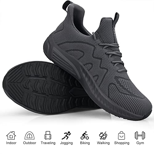 Image of Feethit Mens Non Slip Walking Sneakers Athletic Gym Tennis Running Shoes | Slip on Shoes,Lightweight,Breathable,Comfortable Workout Sneakers,For Daily Activities