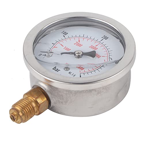 Hydraulic Pressure Gauge, Mini Dial Pressure Meter Double Scale, Manometer Instrument for Water Oil Fuel