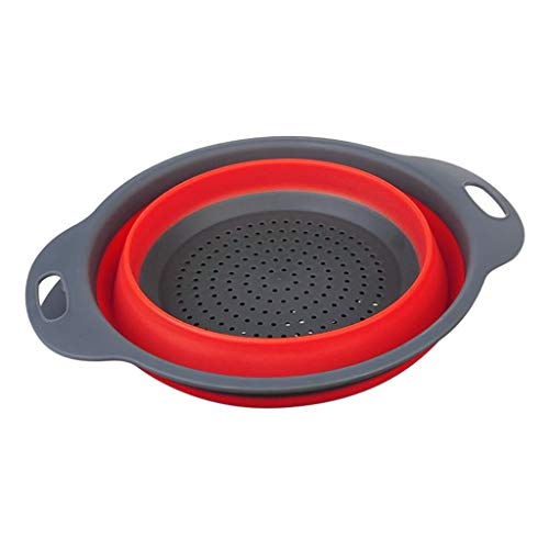 Fine foldable silicone colander, fruit vegetable washing basket s…