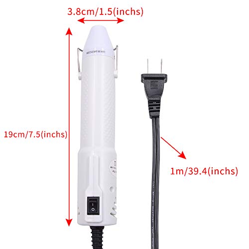 mofa emboss Heat Pen,Mini Heat Gun,Hot Air Pen Tools Shrink Pen with Stand For DIY Embossing And Drying Paint Multi-Purpose Electric Heating Nozzle 150W 110V (White,White)
