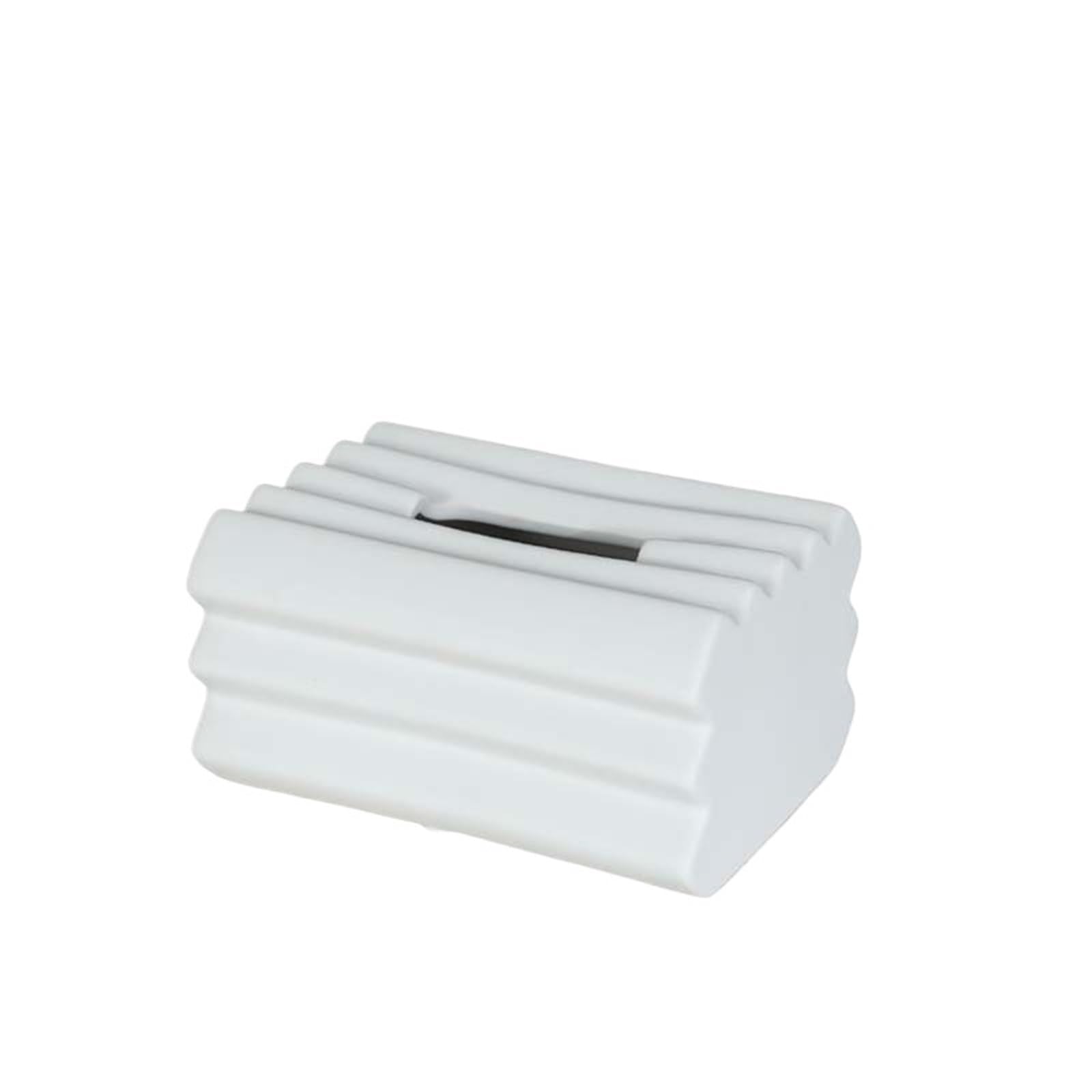 Tissue Case Modern Ceramic Tissue Box Creative Living Room Dining Table Napkin Facial Dispenser Ornaments Tissue Dispenser(White)