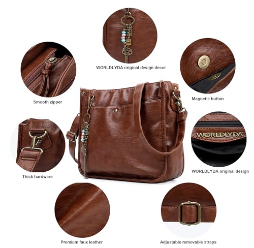 Image of Worldlyda Crossbody Bags for Women Soft Trendy Vegan Leather Shoulder Handbags and Purses for Women Tote Hobo Satchel