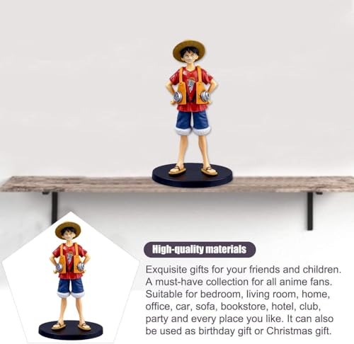 Image of Awestuffs Large Action Figure Monkey D with Jacket and Base Limited Edition for Car Dashboard, Decoration, Cake, Office Desk & Study Table 1 Piece