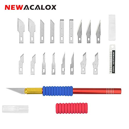 Hobby Knife Pen Utility Knives with Safety Cap 18pcs Stainless Steel Blades
