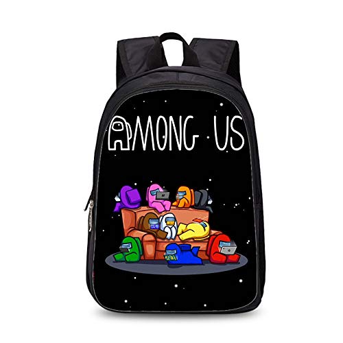 MHLYY Mochila Among us Escolar, Juego Among Us Bolsas Escolares de Impresión 3D Bolsa, Bolso de Bolsillo Oxford de Moda Impermeable para Estudiante Primaria