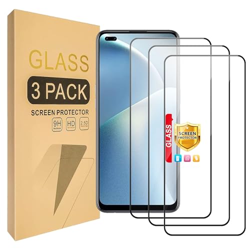 Lucyliy [3 paquetes] Compatible con Piezas para Oppo Reno4 Z 5G Protector de pantalla de vidrio templado [Alta definición][Dureza 9H]