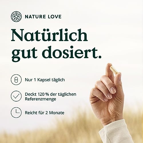 Nature Love Vitamin B Komplex aus Buchweizen - 60 Kapseln - Hochdosiert: 120% des täglichen Bedarfs an Vitamin B1, B2, B3, B5, B6, B7 (Biotin), B9 (Folsäure) und B12 - vegan, laborgeprüft 3