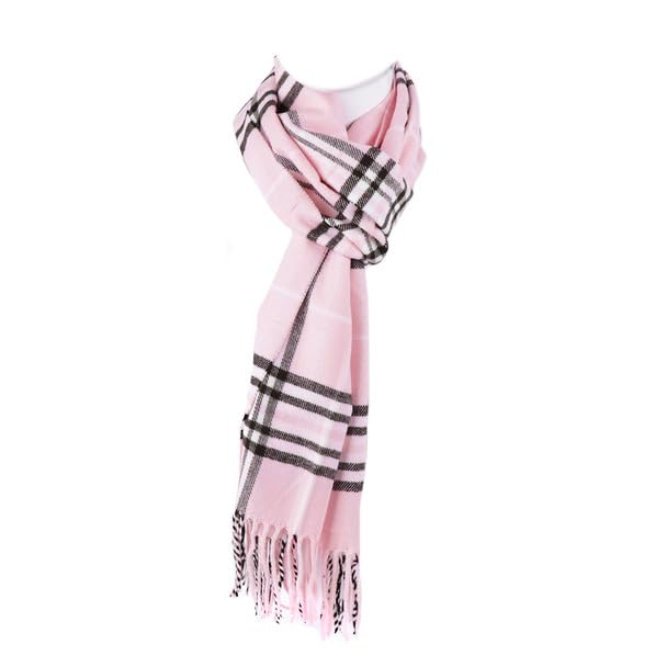 Image of Nollia Plaid Fall /Winter Scarf for Men & Women-Plaid Color Cashmere Feels Acrylic Scarves