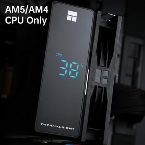Thermalright Assassin X 120 R Digital ARGB CPU Air Cooler for AMD AM5/AM4, 120mm PWM Fan, 4 Heat Pipes, Digital Display, PC Processor Cooling, Black