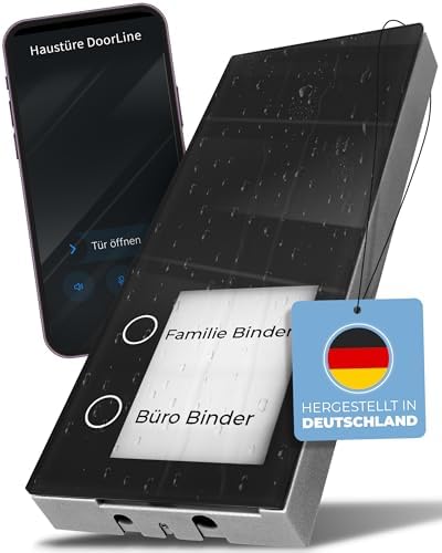 DoorLine Slim DECT Farbe: Schwarz von Telegärtner Elektronik l Clevere Türstation l per Knopfdruck mit der AVM FRITZ!Box zur Tür-Sprechanlage gekoppelt l erweiterbar zur Video-Spre