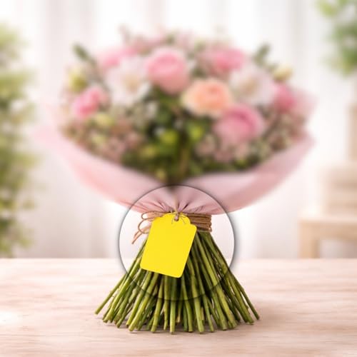 Image of CVANU 150pcs Premium Color Tag Blank Hanging with Pre-Punched Hole Tags for DIY Crafts, Gift Wrapping, Labelling & Writable Decorative Tags for All Occasions (2.85in X 1.7in) Yellow2
