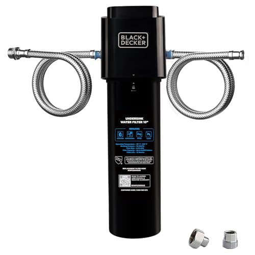 Image of BLACK+DECKER Undersink Water Filter 10'' | Reduces CHLORAMINE,Chlorine, Lead, PFAS, Bad Taste, Odor | Under Counter Water Filter Direct Connect to Kitchen Faucet | NSF /ANSI 42 Certified | 1 year