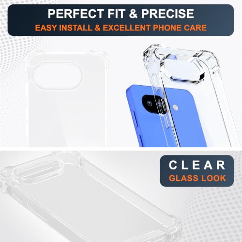 Image of CEDO Cover for Google Pixel 10a (5G) | Camera Protection Shockproof Bumper-Edge | 360 Degree Protection Acrylic Crystal Clear TPU+PC | Transparent Back Case Backcover (Transparent)