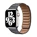 Produktbild ZLRFCOK Armband für Apple Watch, 44 mm, 40 mm, 38 mm, 42 mm, Magnetverschluss, Armband 5, 4, SE, 6, 7, Silikon, Lederarmband, Farbe: Grau 5, Größe: 38-40 mm