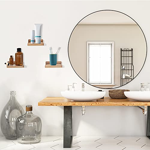 PHOENANCEE 12.7x12.7x4cm, Wooden Square Floating Shelves, Compact Style Mini Wall Shelf for Small Objects, Hanging Wall Shelf Decoration for Bedroom, Living Room, Set of 3(Carbonized Black) - Cosy Home Interiors PHOENANCEE 12.7x12.7x4cm, Wooden Square Floating Shelves, Compact Style Mini Wall Shelf for Small Objects, Hanging Wall Shelf Decoration for Bedroom, Living Room, Set of 3(Carbonized Black) - Image 2